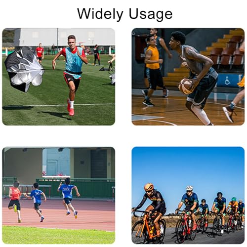 Qtopun 56 Inches Running Speed Training Parachute, Speed Chute Resistance Powerchute Umbrella with Adjustable Strap for Running, Football, Soccer Speed Training - color: Red