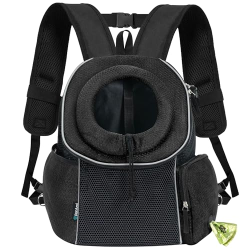 PetAmi Dog Carrier Backpack, Hands Free Front Pet Carrier, 10 lbs, Black - color: Black, size: 15.5"L x 9.0"W x 15.5"H