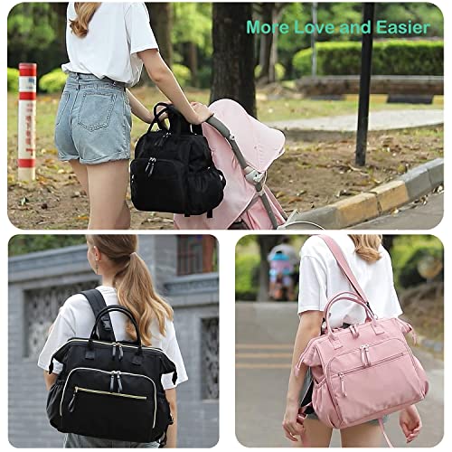 LORADI Large Diaper Bag Tote, Hospital Bag, Baby Shower Essential | 14 Pockets, Convertible, Stroller Clips, 3 Insulated Pockets, Water-resistant, Easy to Clean - color: Mocha, size: Large-20L