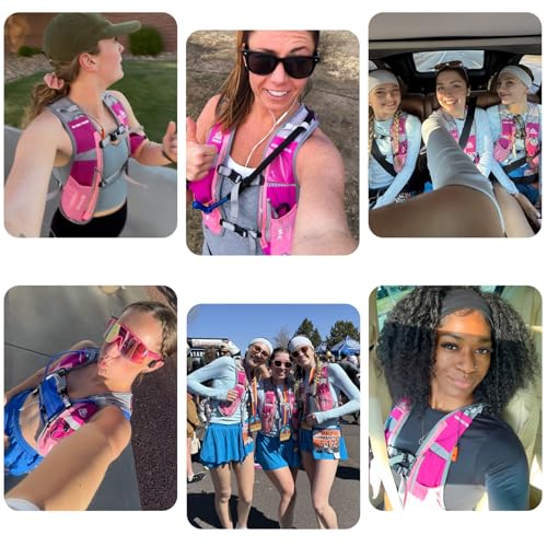Azarxis Hydration Running Vest Backpack Pack 5L 5.5L for Women and Men Jogging Trail Race Marathon Cycling Hiking - color: #1 Rose Red (5L) - Only Backpack
