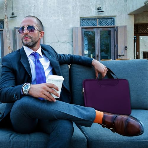 Laptop Bag 15.6 Inch, Traveling Briefcase Handle Bag & with Extra Pockets, Computer Protective Case Compatible for 15 15.6 inch HP, Dell, Acer, Asus, Dark Purple - color: Dark Purple, size: 15.6 inch