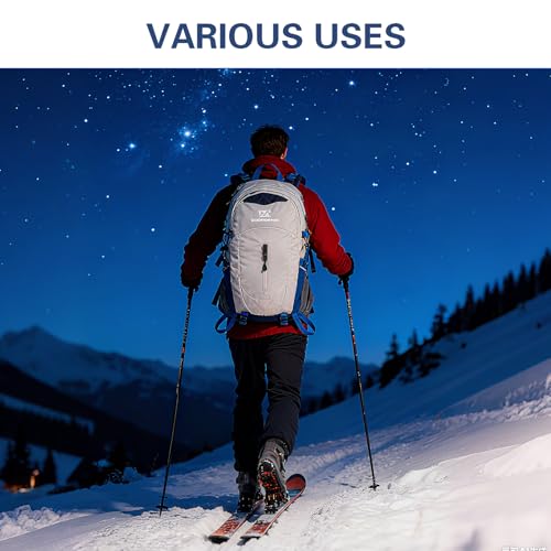 Farmer&Donkey Hiking Backpack, 40L Waterproof Camping Backpack with Packable Back Panel & Rain Cover, Men Women Rucking Backpacking Backpack Outdoor Sport Lightweight Travel Daypack for (Grey) - color: Grey