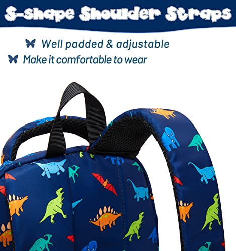 BLUEFAIRY Kids Backpack for Boys Elementary Primary Middle School Bags Back to School Bookbags Gifts Large Compartment with Tablet Sleeve Mochilas para niños 17" Dinosaur Navy Blue - color: Navy Blue
