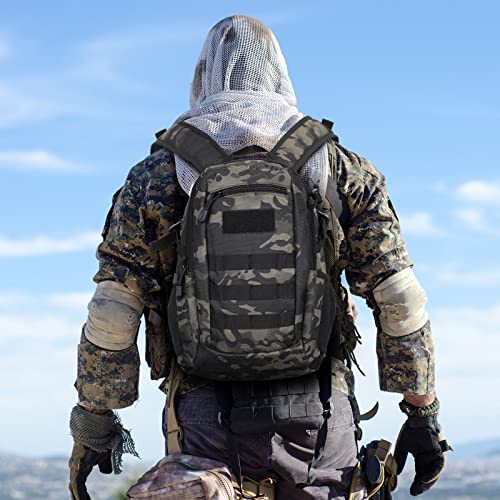 HUNTVP 20L Tactical Backpack Military MOLLE Backpack Daypack Rucksack Gear Tactical Assault Pack Bag for Hunting Camping Trekking (20L-Camo) - color: Camo, size: 20L