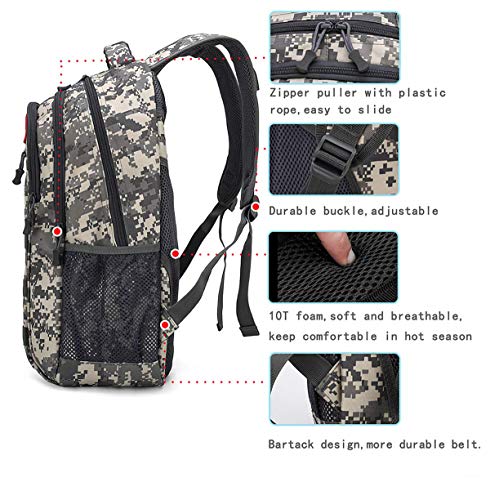 4land Camo Backpack for Boys,Army Boys Backpacks for Elementary Middle School Military,Camouflage Bookbag 40L - color: A-acu