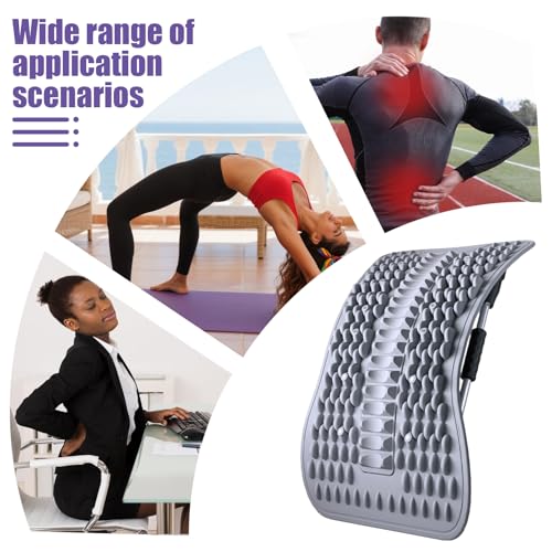 Back Stretcher - Adjustable Multi-Level Support, Ergonomic Arch Design, Muscle Relaxation Tool, Spine Alignment Device | Yoga Stretching Accessory with Pain Reliefs Function for Home, Offices Session - color: Gray
