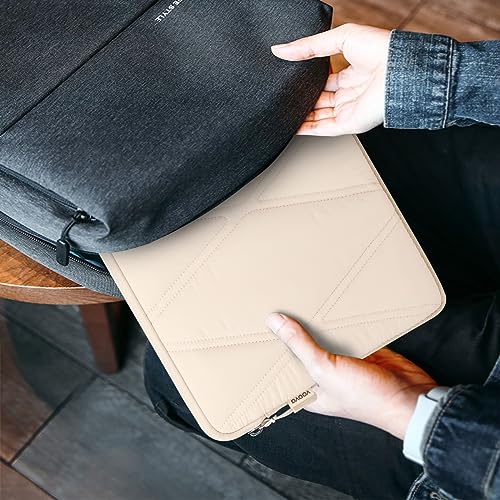 Voova Puffy Laptop Sleeve Case 13 13.6 Inch Compatible with MacBook Air 13 M1/M2/M3/M4 2020-2025, MacBook Pro 13/14, IPad Air/Pro 13, Cute Computer Cover Bag with Accessories Pouch, Apricot - color: Apricot, size: 13-13.6 Inch