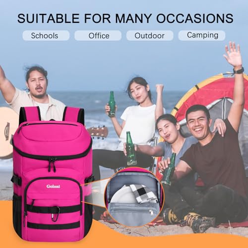Cooler Backpack Insulated Leak Proof,Small Soft Coolers Bag for Men and Women Camping,Travel,Beach,Hiking,Picnic - color: Pink