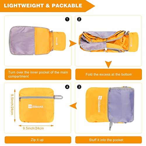 ZOMAKE Lightweight Packable Backpack 35L, Foldable Backpacks Water Resistant Collapsible Light Daypack for Hiking(Yellow) - color: Yellow B