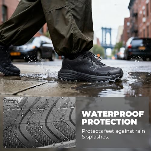 NORTIV 8 Men's Waterproof Lightweight Hiking Shoes - color: All Black, size: 9