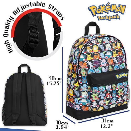 Pokemon Backpack for Kids Teens Boys Girls, Pikachu Anime Backpacks, Bag for Daycare Sports Vacation Travel, School Gift (Multi AOP) - color: Multi Aop