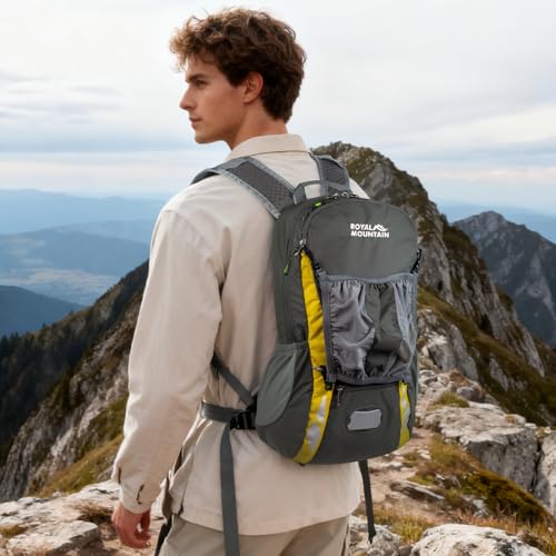 Bike Backpack With Rain-Cover, Mountain Biking Backpacks, Lightweight Packable Daypack Waterproof For Travel, Small Backpack For Bicycle Riding,Hiking,Camping (Grey) - color: Grey