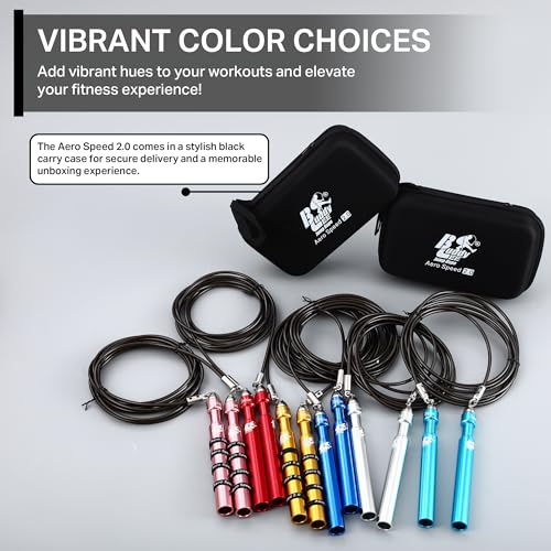 Buddy Lee Aero Speed Jump Rope 2.0 Upgraded Version with Sonic Rocket Speed Swivel Bearing | Tangle-Free & Adjustable Jump Rope for Men & Women - For Fitness, Double-Unders, and Cross-Training - color: Navy Blue
