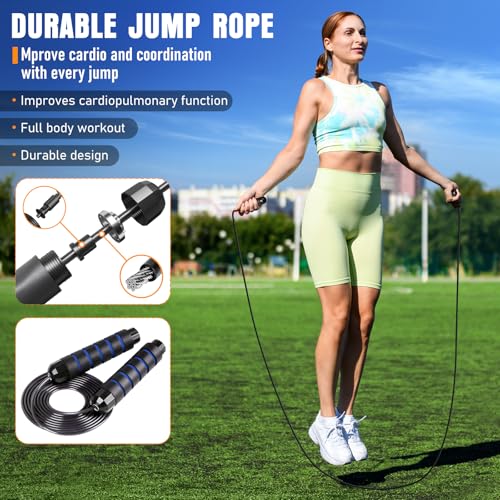 MUROZA Agility Ladder, Agility Speed Training Equipment Set, 20ft Speed Ladder, 12 Soccer Cones, 4 Hurdles, Jump Rope, Running Parachute, Soccer Football Basketball Training Equipment Accessories - color: Blue