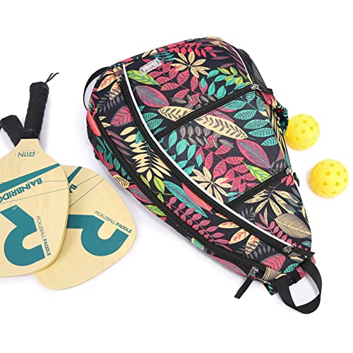 Sucipi Pickleball Bag for Men & Women,Convertible Backpack with Fence Hook - color: Red Leaf, size: Medium