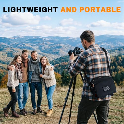 ALLCAMP Camera Sling Bag for DSLR & Mirrorless | Customizable Patch Area, Waterproof Crossbody Pack, Tripod Holder for Outdoor Photography & Travel, Black