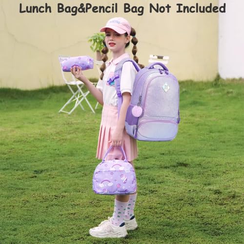 Meisohua School Backpack for Girls Shiny Glitter Sparkly Bookbag for Kids Elementary Middle School Bags for Girl Blingbling Purple - color: Glitter Purple