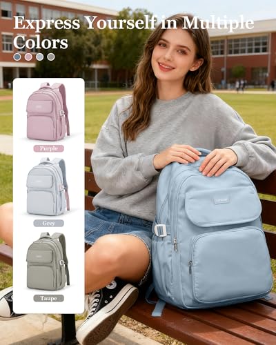Lightweighr College School Backpacks For Women,Classic Middle Student Bookbag For Teens Girls,Waterproof Middle School Bag Boys(Blue) - color: A4-blue