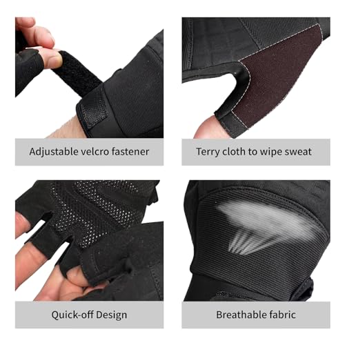 VWX Anti-Slip Gel Palm Workout Gloves for Men and Women - with Sweat-Wicking Fabric for Gym,Weight Lifting, Cycling, Weightlifting, Exercise, Climbing - size: Large