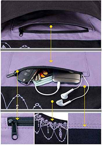 Yoga Mat Bag – Versatile Yoga Bag with Mat Straps & Storage Pockets, Holds Yoga & Pilates Mats, Lightweight & Durable - color: Black & Lavender Purple