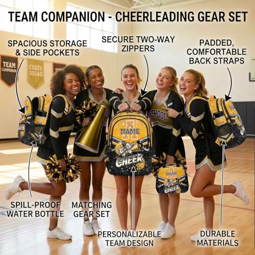 Girls Backpack Personalized Cheers Backpack for School, 17 Inch Kids Back to School Gift Glitter Initial Daypack for Team Camp Picnic Travel Gym - color: Orange