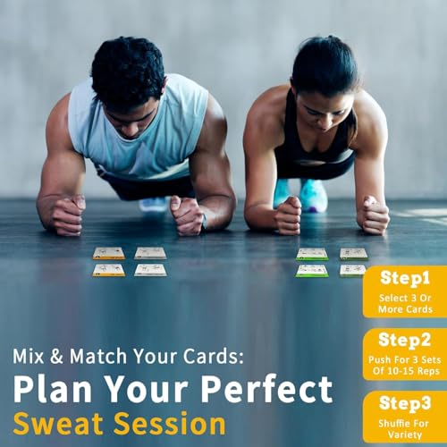Barbell Workout Cards, 62 Exercises Cards Deck Large Size 5" x 3.5" Fitness Cards for Women & Men, Beginner Fitness Guide to Training Exercises at Home or Gym - style: Barbell