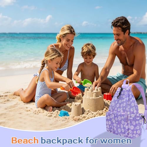 RHCPFOVR Mesh Swim Bags for Swimmers - Drawstring Backpack for Women Men Swim Team Gear Beach Gym Bag Sports - color: Purple Flowers, style: Purple Flowers