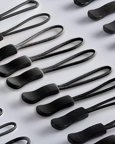 Zipper Pull Replacement 32 Pack, Universal Replacement Zipper Pull Kit, Replacement Zipper Pulls Tab, Luggage Zipper Pulls for Backpacks, Purses, Jackets, Boots (4 Styles 4 Sizes) - color: Black + Silver 32 Pack Zipper Pull Replacement