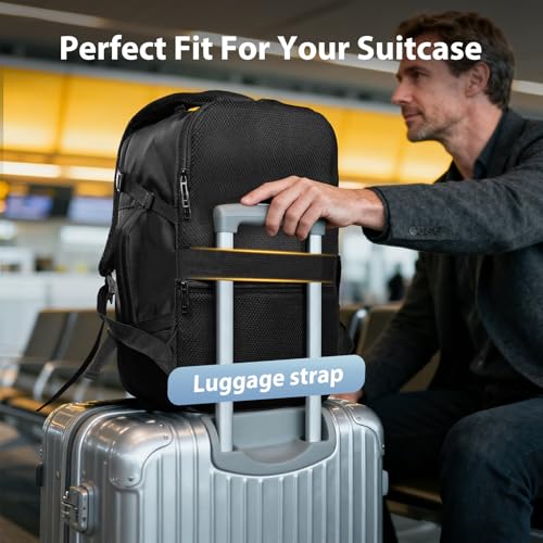 Fmeida Flight Approved Carry On Backpack for Ryanair Fits 14" Laptop - 20L Underseat Airplane Approved Weekender Bag, Anti-Theft Travel Backpack, Personal Item Bag Black - color: Black, size: Small