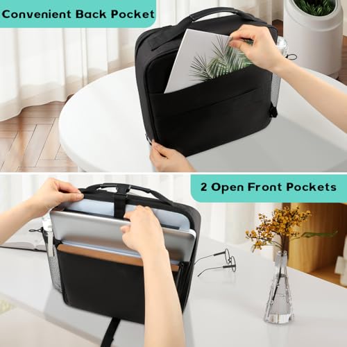 Veirdro 3 Inch D-Ring Zipper Binder Backpack for 700+ Sheets Capacity& 13 Inch Laptop Compartment, Detachable 3-Ring Zip Up Binder Bag with Backpack Straps& Water Bottle Pocket for School (Black)