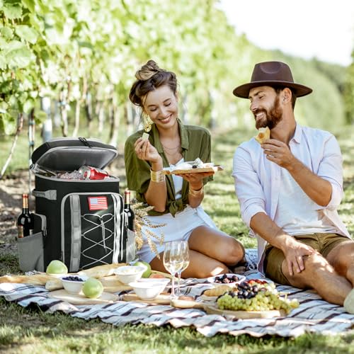 Maelstrom 35/50 Can Insulated Backpack Cooler, Leakproof Soft Lunch Ice Bag - color: Black, size: 50 Can