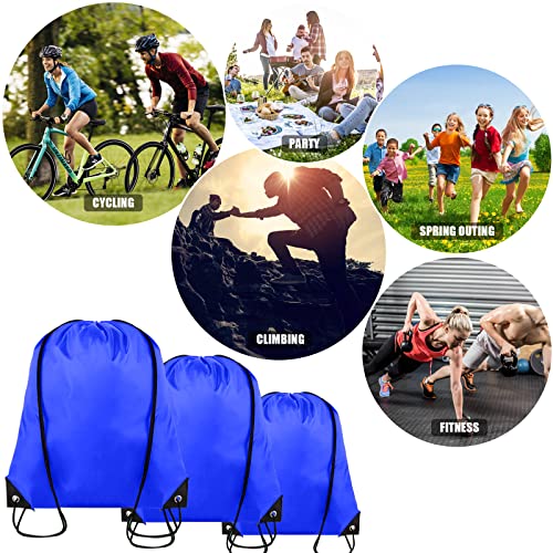 Grneric Drawstring Backpack Bulk 100Pcs Cinch Bag, Polyester Drawstring Bags for Gym Beach Sports Short Trip Party (Navy Blue) - color: Navy Blue