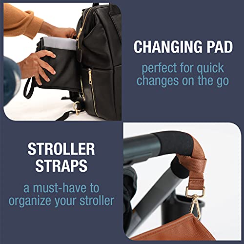 CleverMade unisex-adult Diaper Backpack Bag With Handles - color: Brown, size: 12''L x 8''W x 16''H