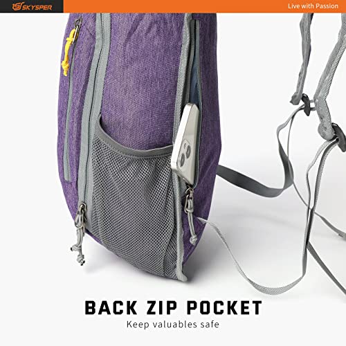 SKYSPER Small Daypack 10L Hiking Backpack Packable Lightweight Travel Day Pack for Women Men - color: Purple, size: 10l