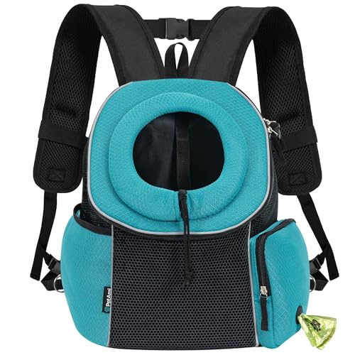 PetAmi Dog Carrier Backpack, Hands Free Front Pet Carrier, 10lbs, Teal Blue - color: Teal Blue, size: 15.5"L x 9.0"W x 15.5"H