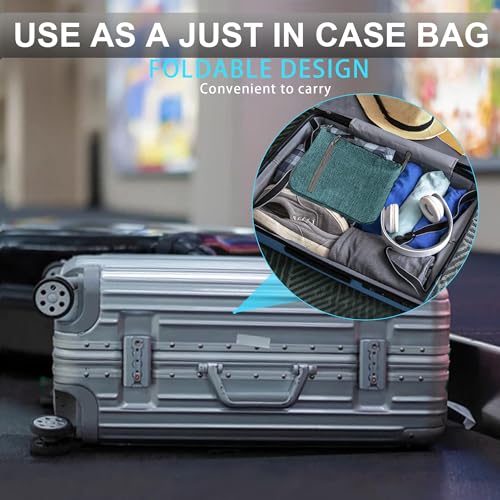 Vomgomfom 65L/85L/115L Foldable Travel Duffle Bag, Lightweight Checked Luggage with Shoe Compartment, Water-Resistant Weekender Overnight Bag for Men & Women - color: F Green, size: 65L