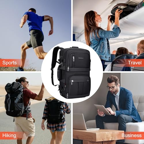 WITZMAN Carry on Travel Backpack for Men Women Laptop Backpack with USB Charging Port Airline Approved(B683 Classic Black) - color: Classic Black