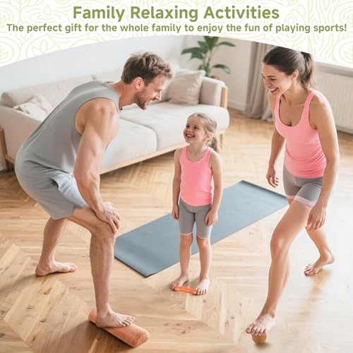 Rocalt Foot & Ankle Strengthener Kit, 4-in-1 Cork Balance Board Set with Massage Roller, Ball & Toe Resistance Bands, Foot Mobility Trainer for Balance Training, Yoga, Runners & Daily Exercise