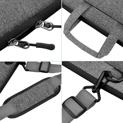 Hseok Laptop Shoulder Bag 15.6-16 inch Case,Water-Resistant Shockproof Computer Handbag with Small Case Compatible with MacBook Pro/Neo 16",Mac Air 15 M5, XPS 15/16 and most 15.6-16 PC,Gray-black - color: Dark Gray-black, size: 15.6-16"