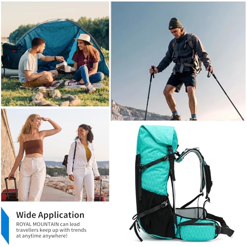 Hiking Backpack,40L to 50L Extra Large Capacity Hiking Bag,Internal Frame Camping Backpack,Upgraded X-PAC Lightweight Sport Daypack Travel Backpack Fit For Mountain Climbing Camping(Peacock Green) - color: Peacock Green