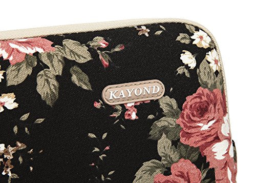 kayond Water-Resistant Canvas 15.6 Inch Laptop Sleeve-Black C Rose - color: Black C Rose, size: 15-15.6 inch