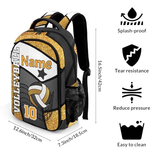 Volleyball Gold Print Shoulders Bag Backpacks Casual Daypacks for Women Men Sports Party - color: Muilti 3