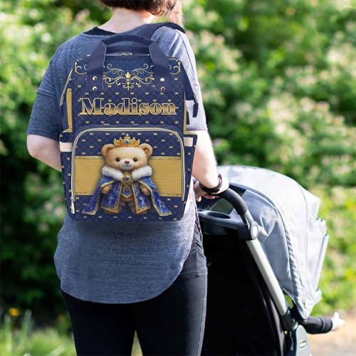 Newcos Custom Name Diaper Bags, Personalized Mommy Backpack Bag for Mom Women, Customized Monogram Tote Baby Diaper with Water Bottle for Newborn Wife Dad Birthday Mothers Day Blue - color: Patten 20
