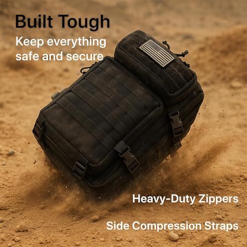 WESTEND 30L Tactical Backpack for Men – Military Assault Pack with MOLLE System, Heavy Duty Bug Out Bag for Outdoor Activity - color: Usa Molle