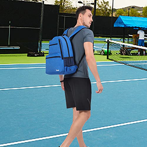 Sucipi Tennis Bag Professional Tennis Backpack for Men and Women Racket Bags Holds 2 Rackets with Ventilated Shoe Compartment - color: Dark Blue
