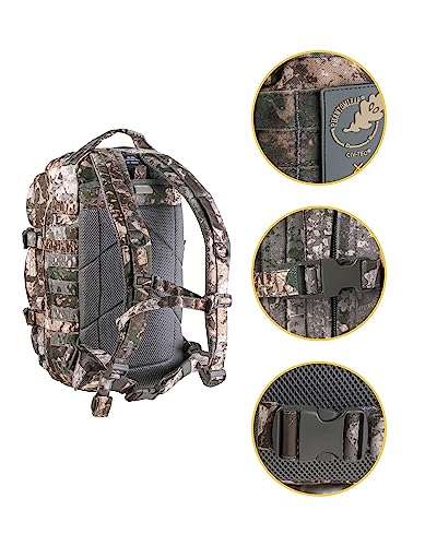 Mil-Tec Unisex Assault Pack - Rugged Durable Lightweight Ergonomic Versatile Tactical Outdoor Camping Hiking Backpack with Adjustable Padded Shoulder Straps & MOLLE Loops, Phantomleaf WASP I Z1B, 20L - color: Phantomleaf Wasp I Z1b, style: 20l