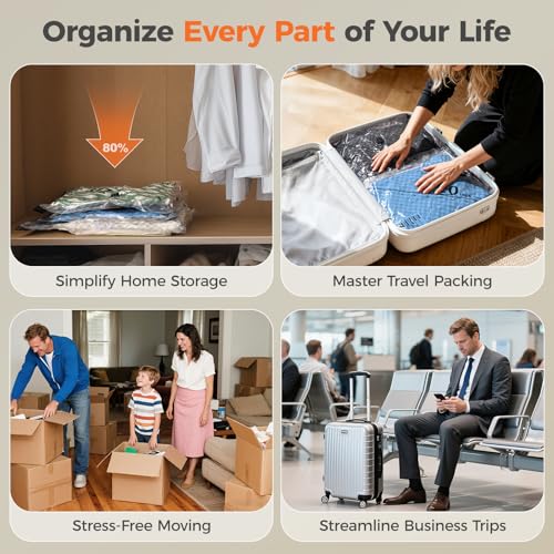 Nicetree 17-Pack Vacuum Bags for Travel with Rechargeable Pump, 3 Sizes - style: 17 Combo Set