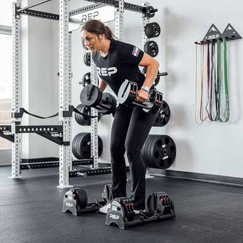 Rep Fitness Quickdraw Adjustable Dumbbells, Multiple weight ranges available including: 5-30, 5-40,5-50 and 5-60 lbs - style: 5-40 lbs