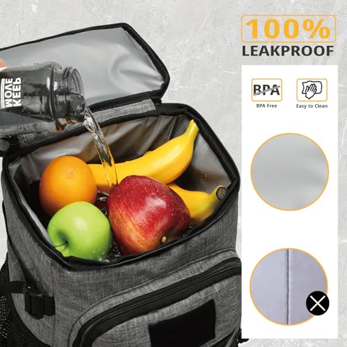 25L Backpack Cooler Keep All Drink Cold for Long Periods of Time Cooler Backpack Insulated Waterproof Portable High Durability Small Cooler Backpack with Compartment for Hiking Camping Beach - color: Gray