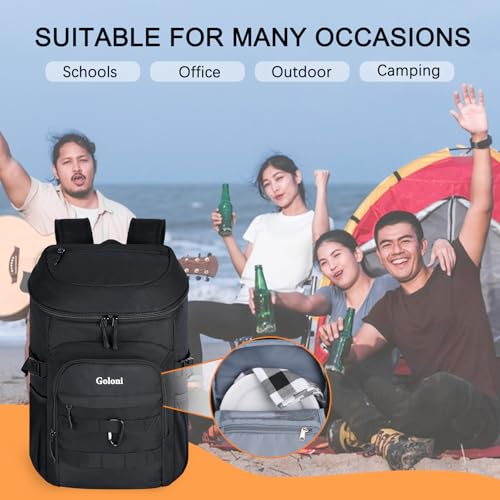 Cooler Backpack Insulated Leak Proof,Small Soft Coolers Bag for Men and Women Camping,Travel,Beach,Hiking,Picnic - color: Black